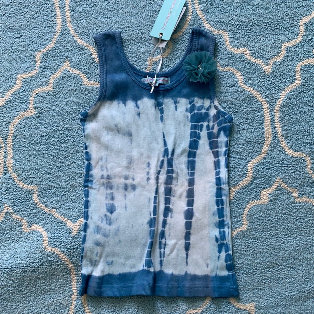Cupcakes & Pastries blue tye-dye tank top size 8